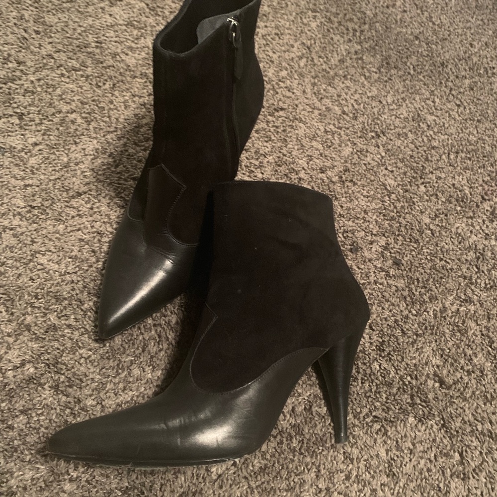 ALL SAINT ANKLE BOOTS SIZE 38 (8) LEATHER BLACK